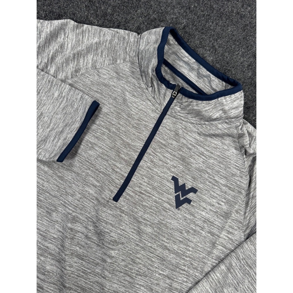Colosseum West Virginia Mountaineers 1/4 Zip Pullover Mens XXL Gray Performance